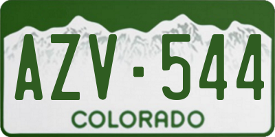 CO license plate AZV544