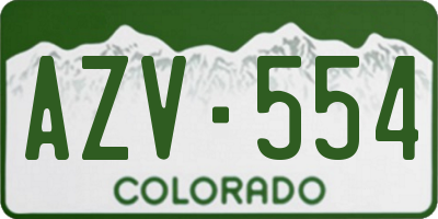 CO license plate AZV554