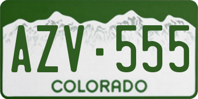 CO license plate AZV555