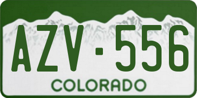 CO license plate AZV556