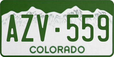 CO license plate AZV559