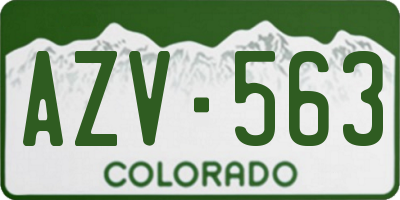 CO license plate AZV563