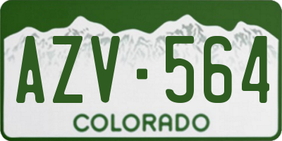 CO license plate AZV564