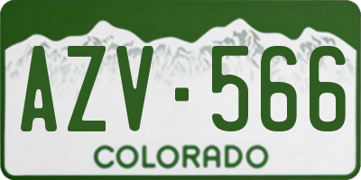 CO license plate AZV566