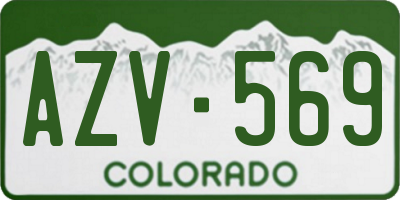 CO license plate AZV569