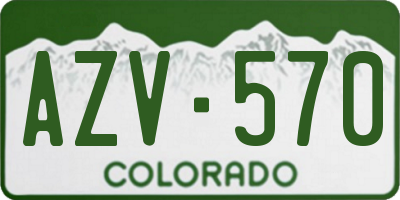 CO license plate AZV570