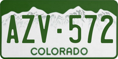 CO license plate AZV572