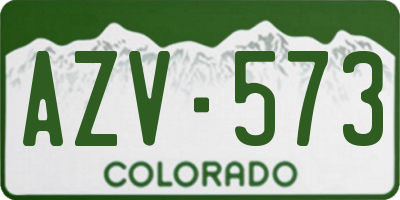 CO license plate AZV573