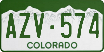 CO license plate AZV574