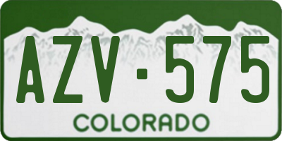 CO license plate AZV575