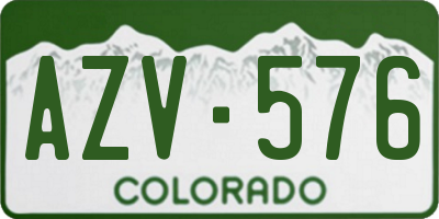 CO license plate AZV576