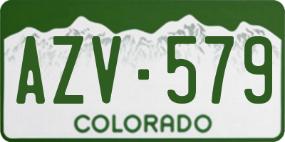 CO license plate AZV579