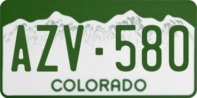 CO license plate AZV580