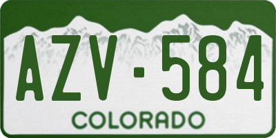 CO license plate AZV584