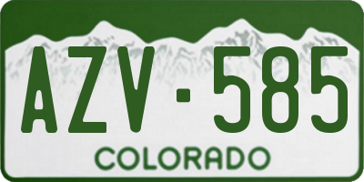 CO license plate AZV585