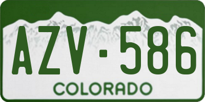 CO license plate AZV586