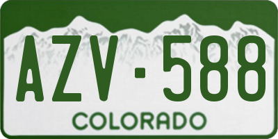 CO license plate AZV588