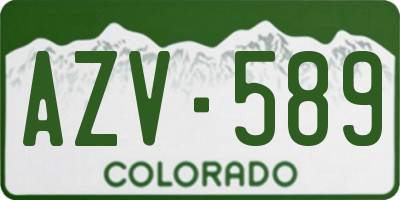 CO license plate AZV589