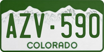 CO license plate AZV590