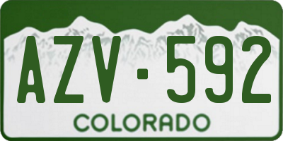 CO license plate AZV592