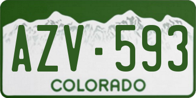 CO license plate AZV593