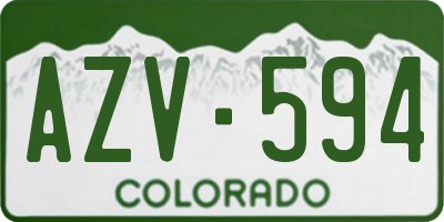 CO license plate AZV594