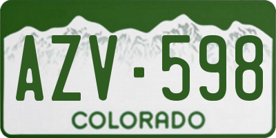 CO license plate AZV598