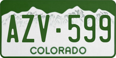 CO license plate AZV599