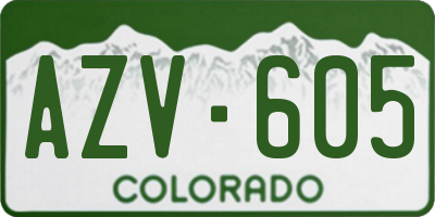 CO license plate AZV605