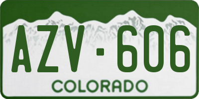 CO license plate AZV606