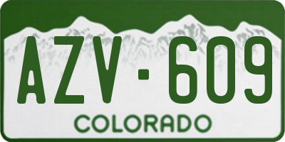 CO license plate AZV609