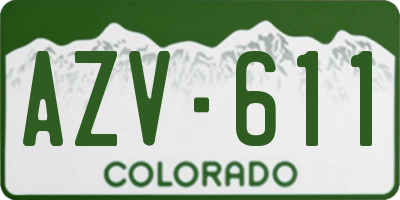 CO license plate AZV611