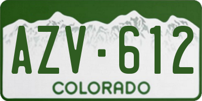 CO license plate AZV612