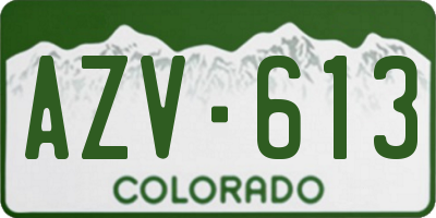 CO license plate AZV613