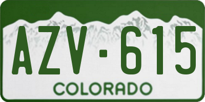 CO license plate AZV615