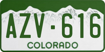 CO license plate AZV616