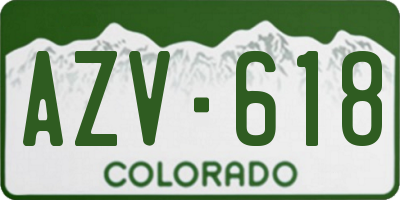 CO license plate AZV618