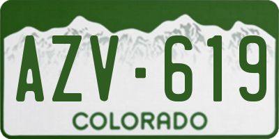 CO license plate AZV619