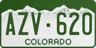 CO license plate AZV620