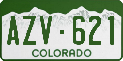 CO license plate AZV621