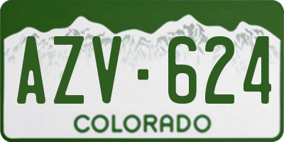 CO license plate AZV624