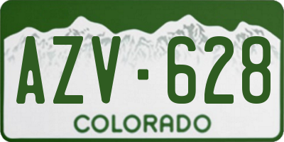 CO license plate AZV628