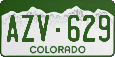 CO license plate AZV629