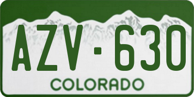 CO license plate AZV630