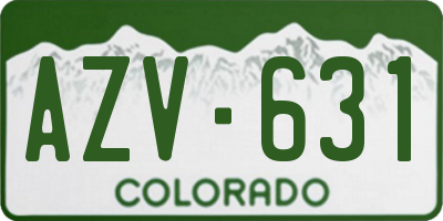 CO license plate AZV631