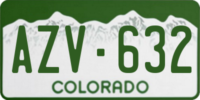 CO license plate AZV632