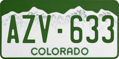 CO license plate AZV633