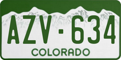 CO license plate AZV634