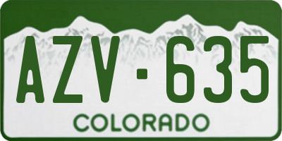 CO license plate AZV635