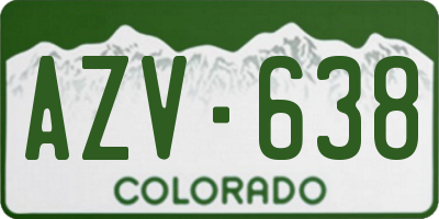 CO license plate AZV638